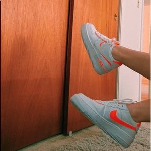 Nike Air Force ones orange shadow platform